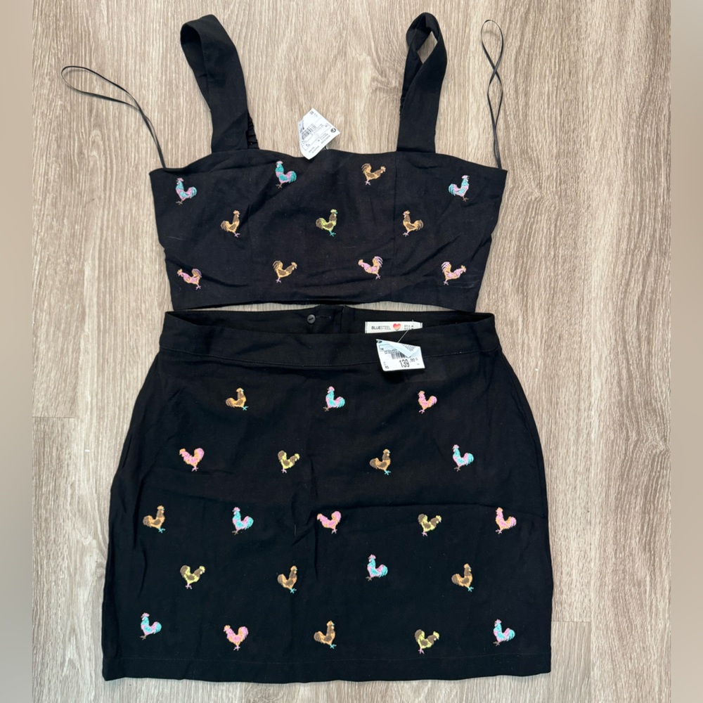 NWT Rooster Skirt set from Brazil size M